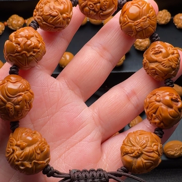 橄榄核手串/手链荷叶财神