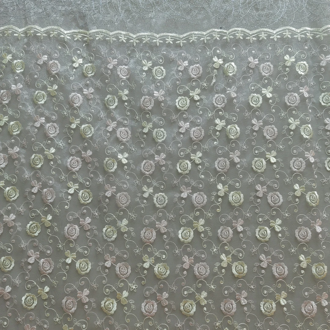 00659 窗帘纱挂钩款成品刺绣鸟巢客厅窗纱宽7米高2.7米免费对开