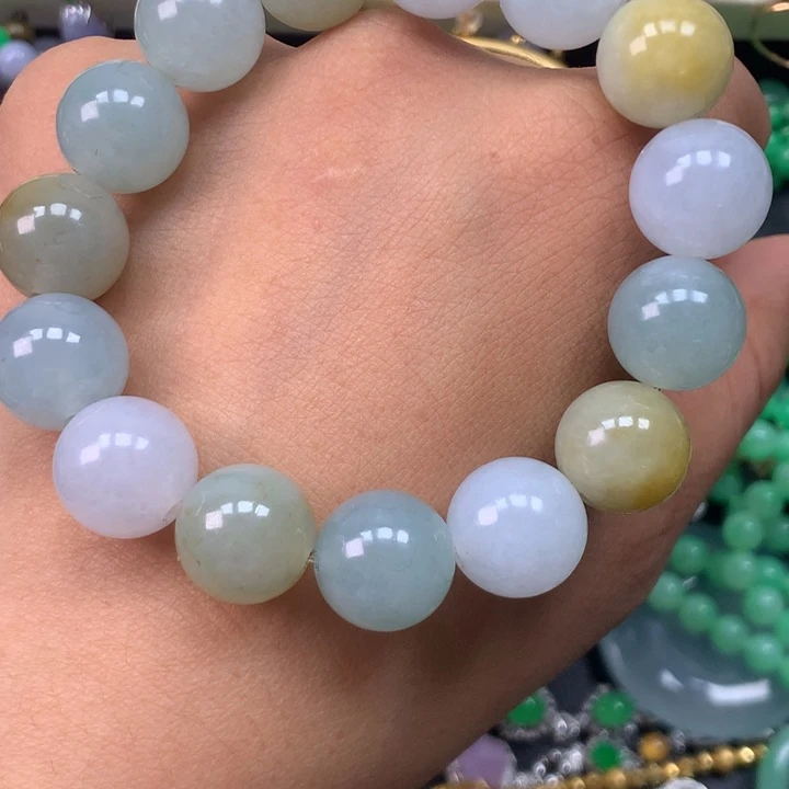 翡翠未镶嵌手链卡12.5