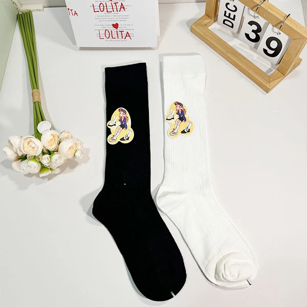 女士春夏薄款中筒时尚百搭网眼透气防臭吸汗白色小腿袜