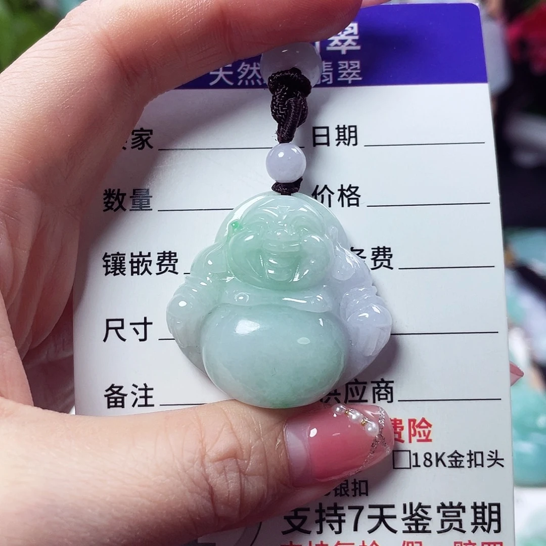 翡翠未镶嵌颈饰佛公32