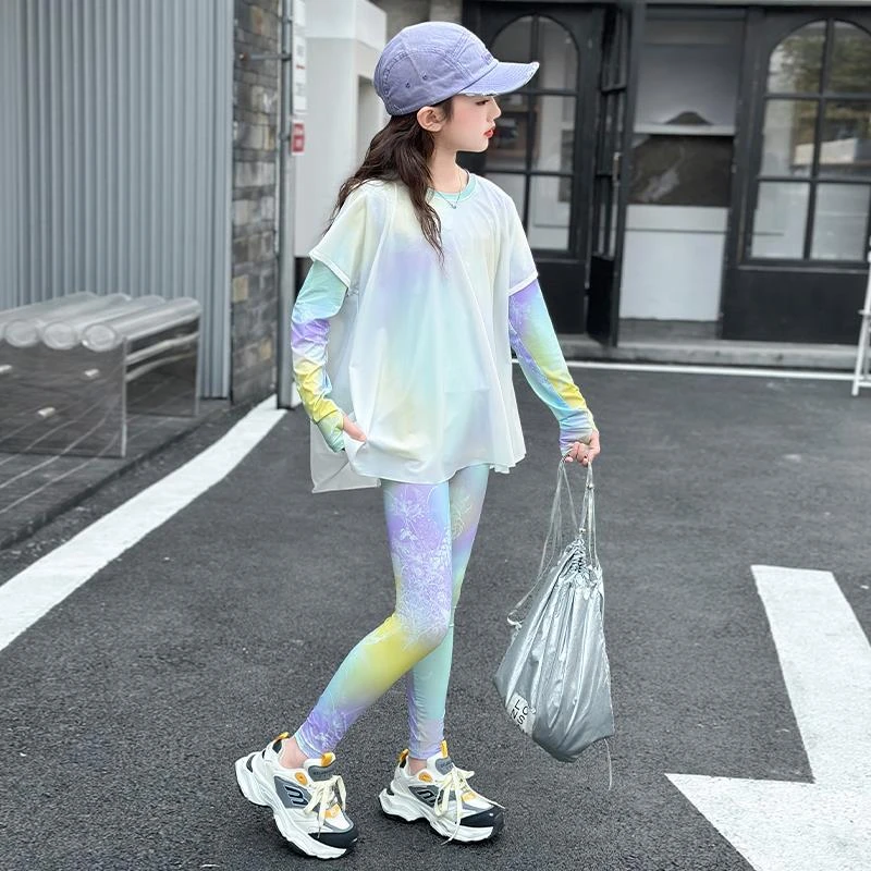 女童防晒衣夏季2025新款儿童装户外全身冰感防晒服速干瑜伽运动服