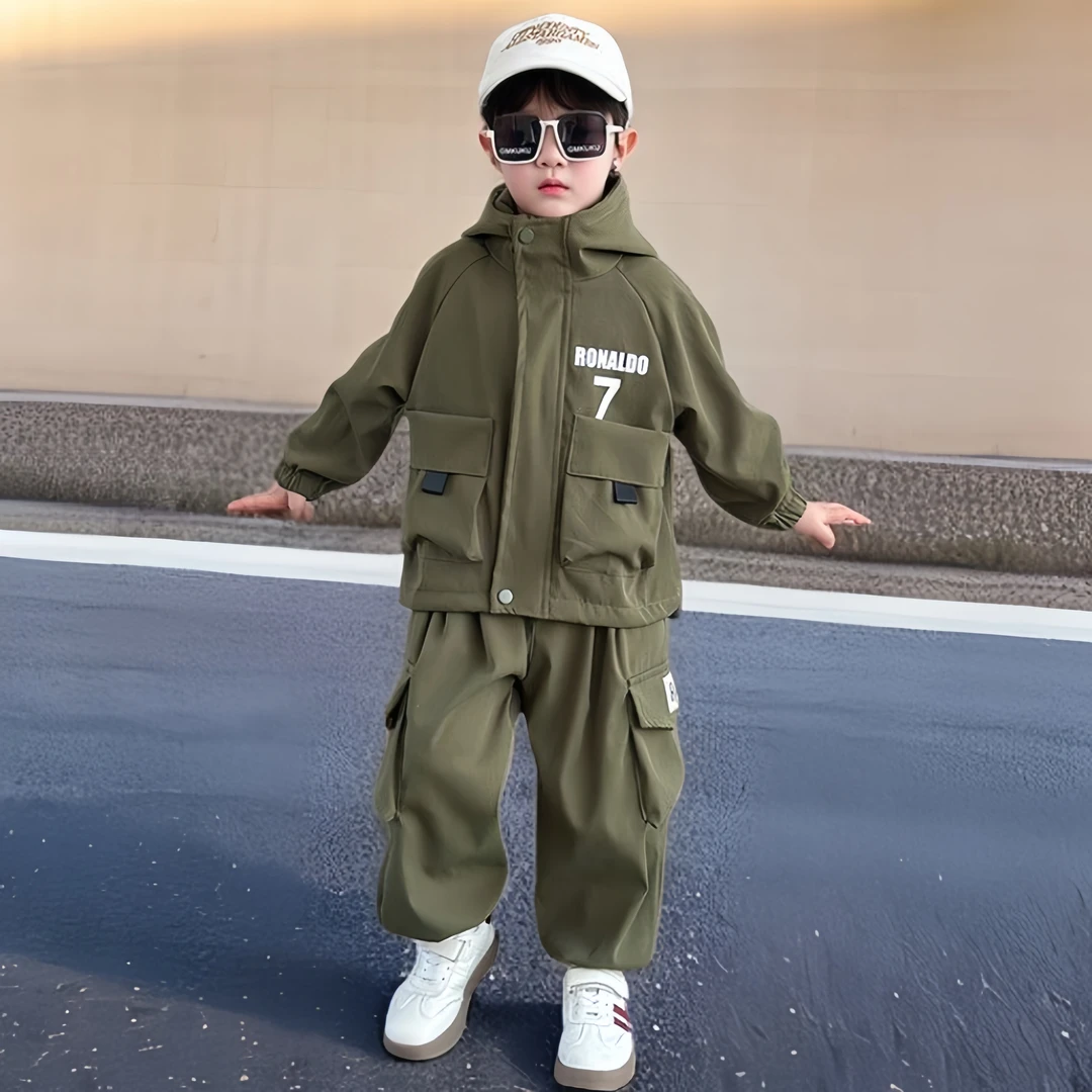 男童痞帅工装套装秋季儿童男孩休闲潮酷帅气韩版宽松舒适长袖长裤