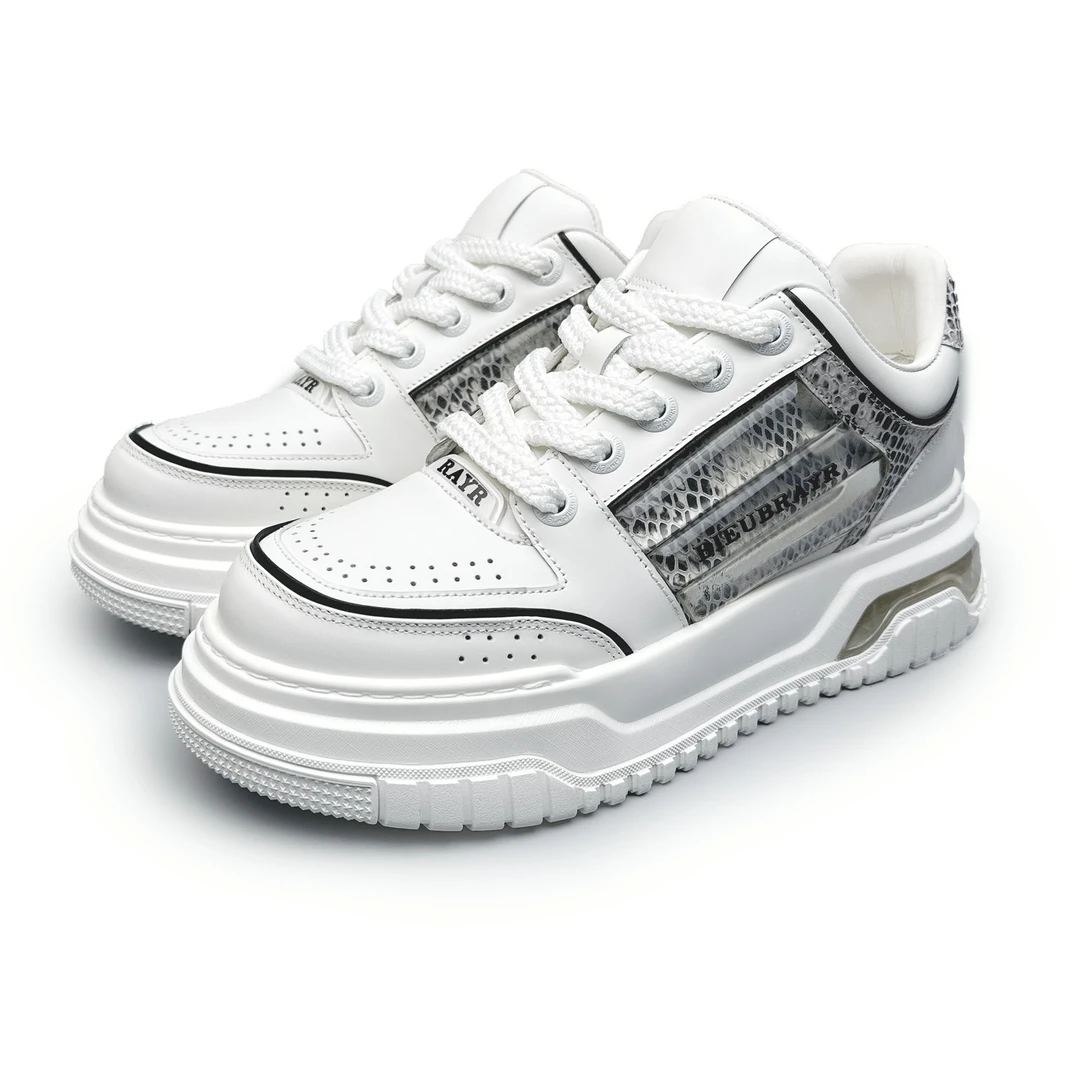 BIEUBRAYR/【秋季新款】蟒蛇纹牛皮设计休闲商务时尚百搭男鞋舒适