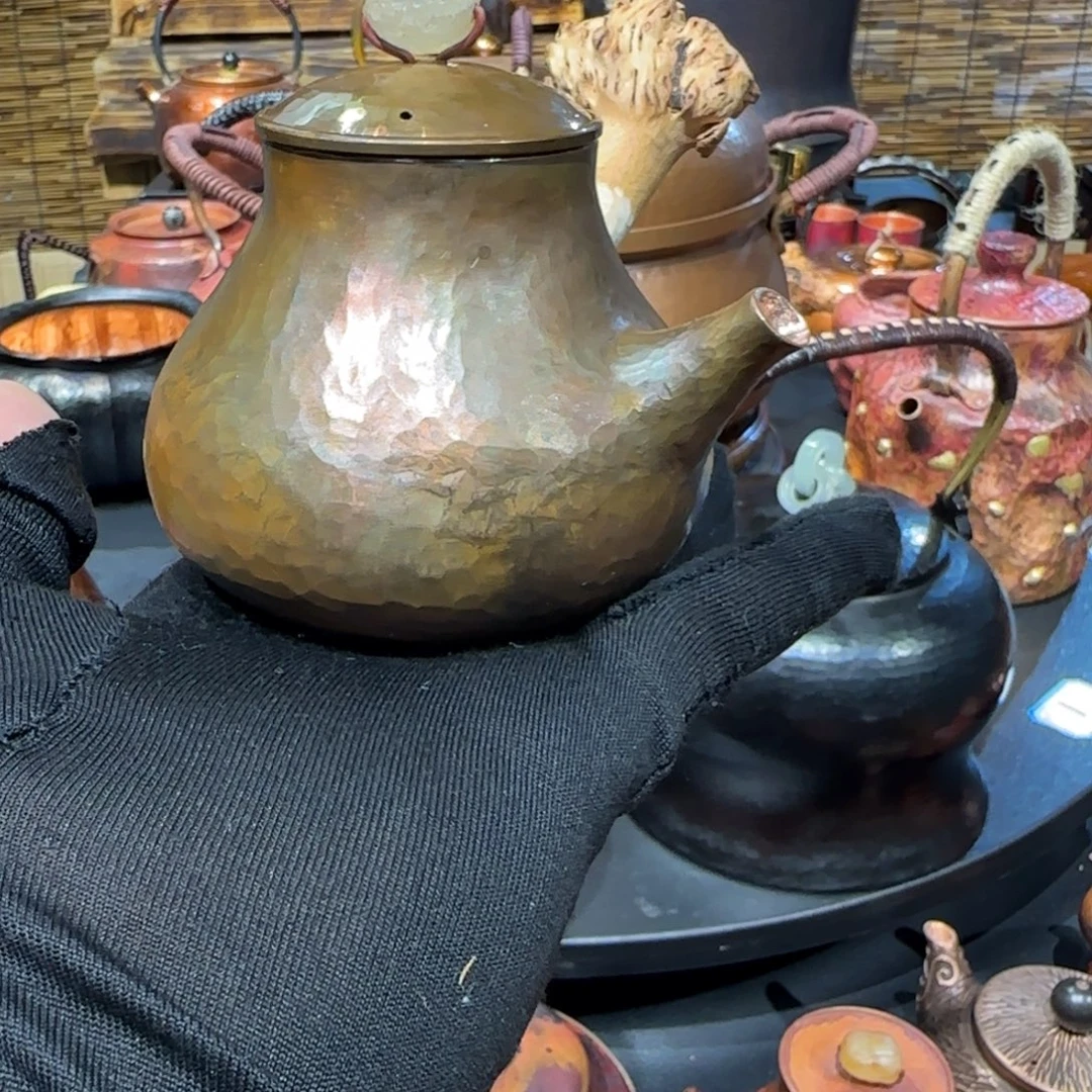 紫铜手工制作约120毫升容量小茶壶