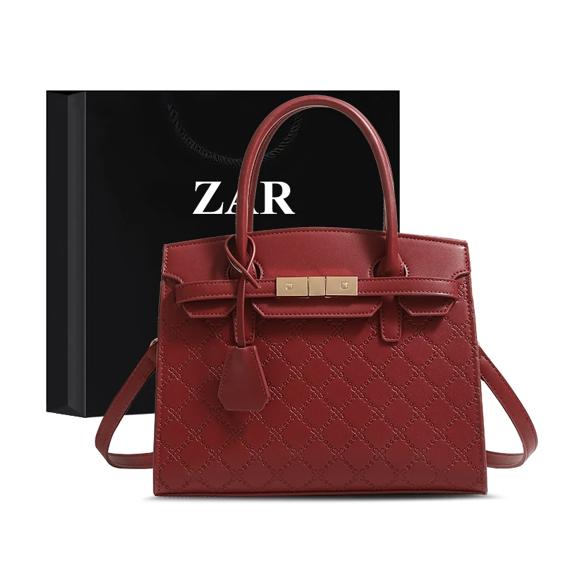 ZAR&RUILR/查瑞娜红色新娘包手提包包女轻奢婚包大容量婚礼斜挎包