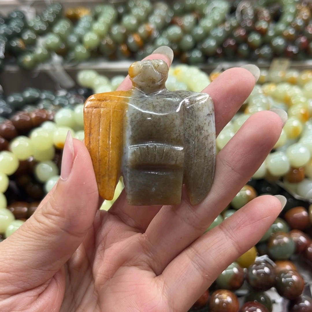 未镶嵌透闪石质玉把件微瑕