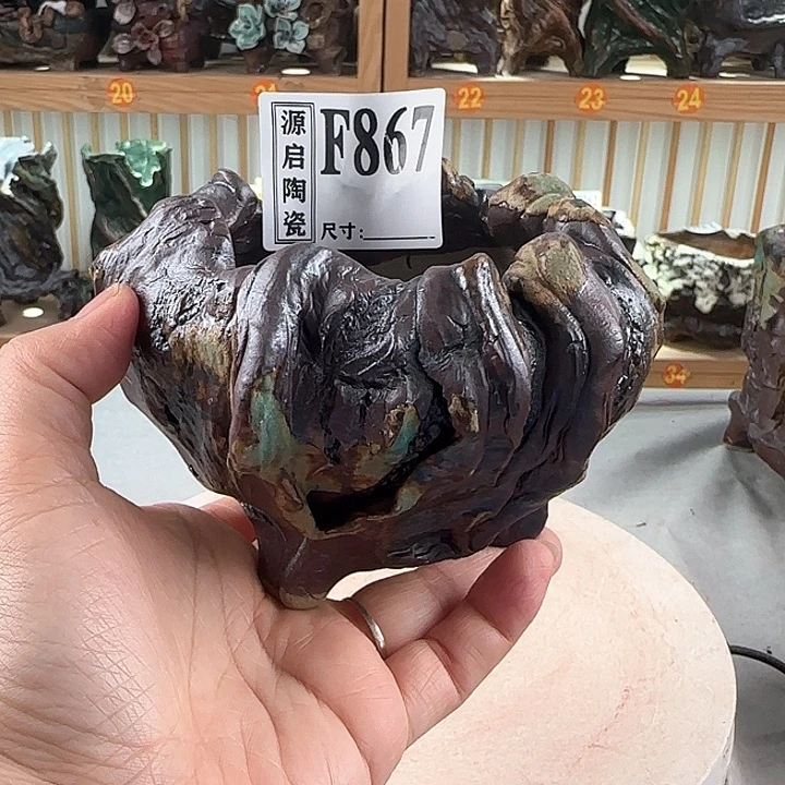 紫砂花盆景德镇陶瓷多肉花盆867