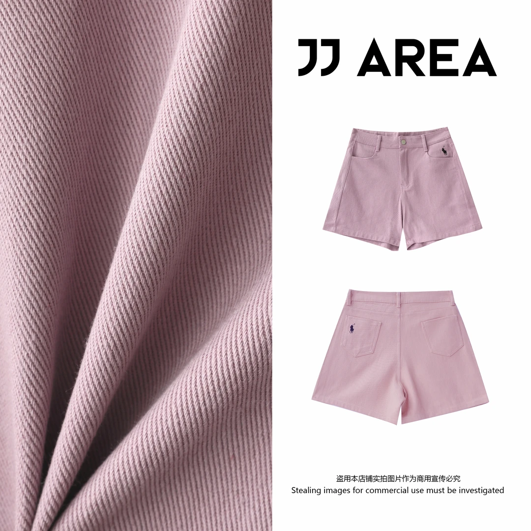 【JJ AREA】娇娇“白色旋律”纯棉牛仔裤直筒2025春季新款短裤子女