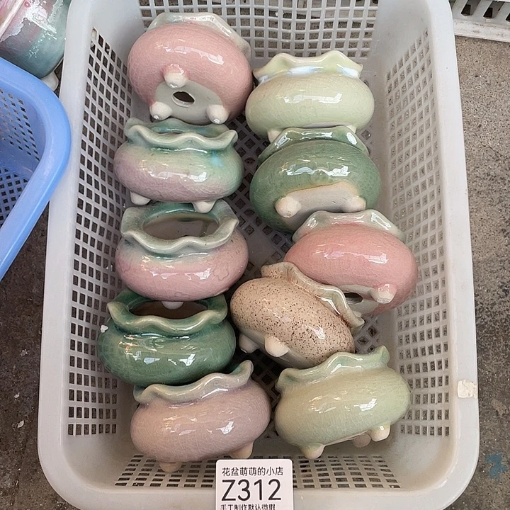 紫砂花盆312微瑕品口径4.5左右