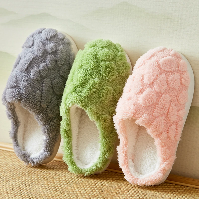 新款棉鞋女冬季居家室内踩屎感厚底防滑保暖家用情侣毛绒棉拖鞋男