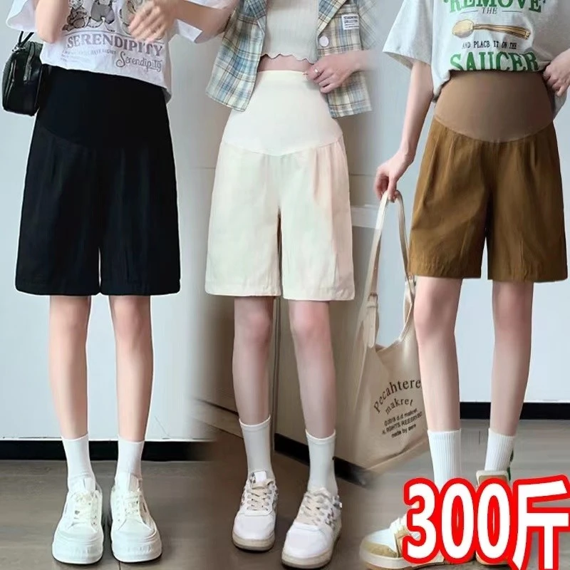 大码孕妇阔腿短裤夏季薄款棉麻五分裤外穿宽松300托腹孕晚期200斤