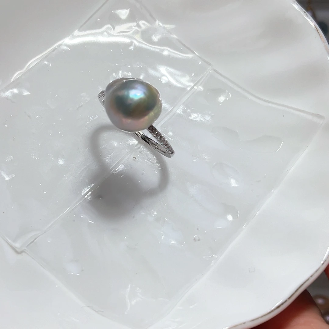 海水珍珠戒指银S925镶嵌2