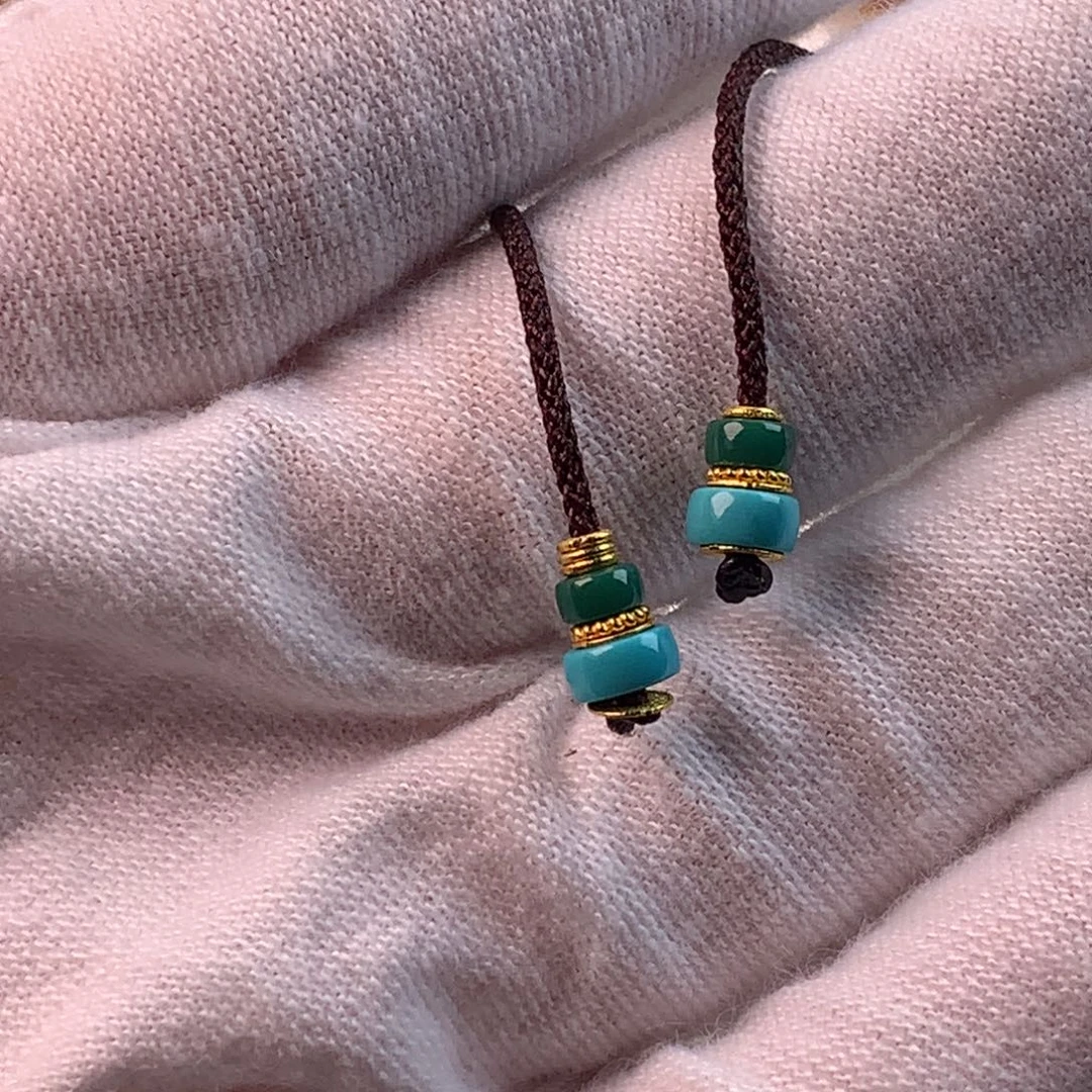 绿松石18K金镶嵌配饰蕊4.6