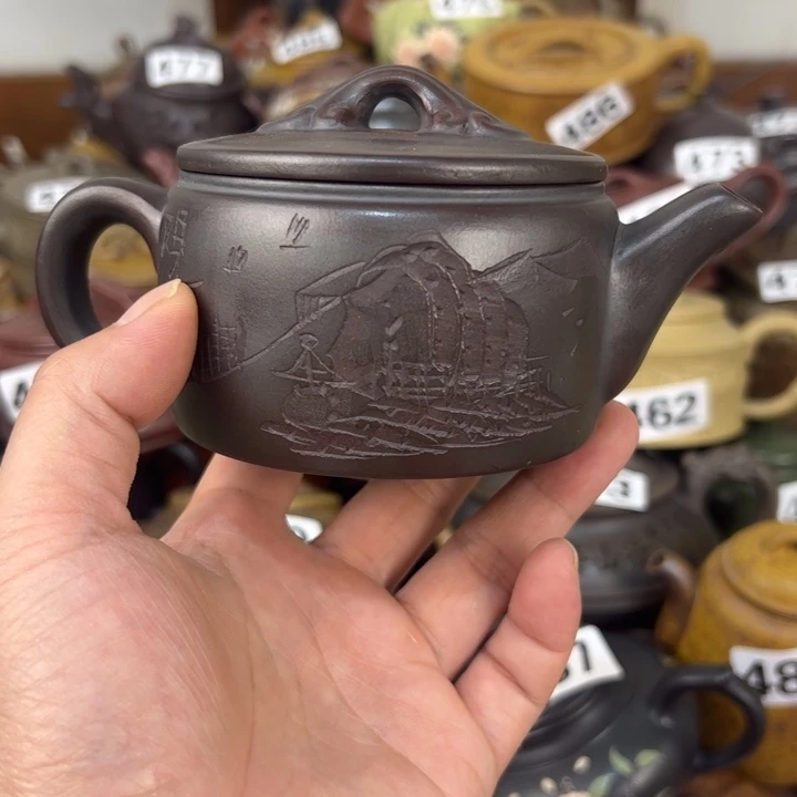 茶壶紫砂紫砂壶内盖跳砂