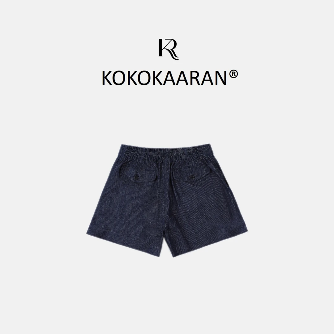 kokokaaran/可可咔伦 2025新款时尚简约松紧腰汉麻短裤SH250258