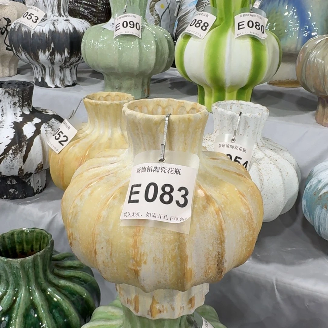 默***然陶摆件景德镇高温花瓶编码e083高28口8默认无孔