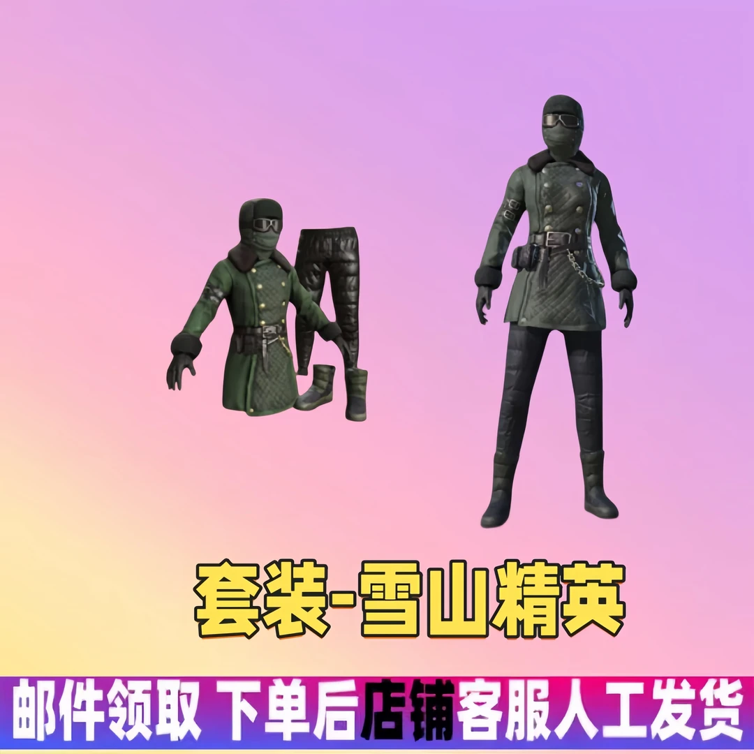和平精英代买和平小店游戏皮肤服装黑色吃鸡雪山精英套装老六服