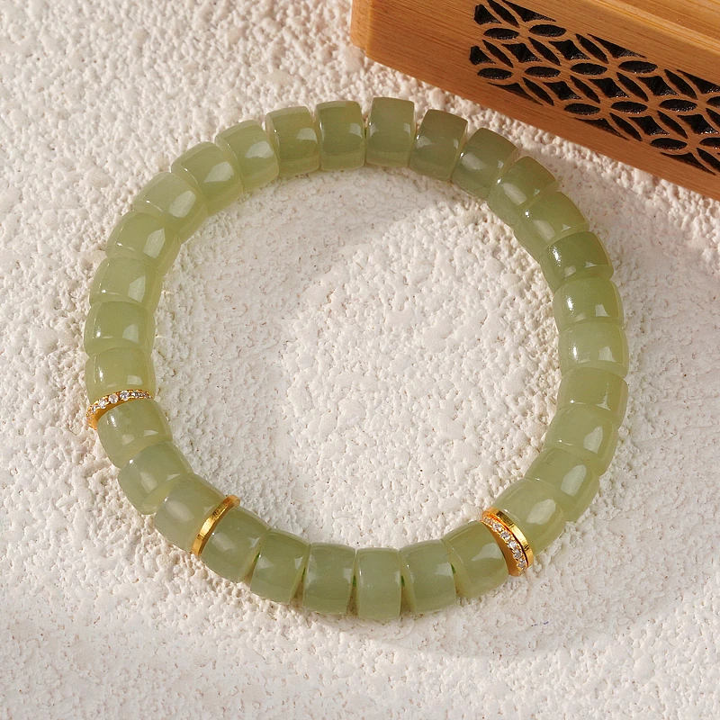 【平安至富】  和田玉手串  （天然珠宝多样性发其一）