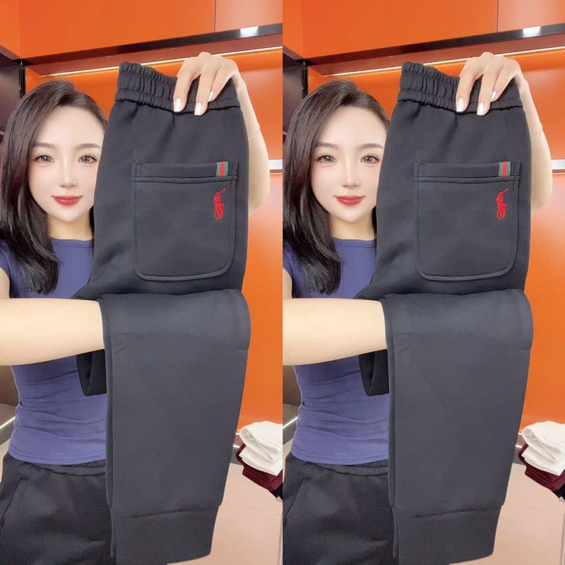 2025秋季新款时尚百搭运动小脚裤男士长裤潮流刺绣标加厚休闲裤潮