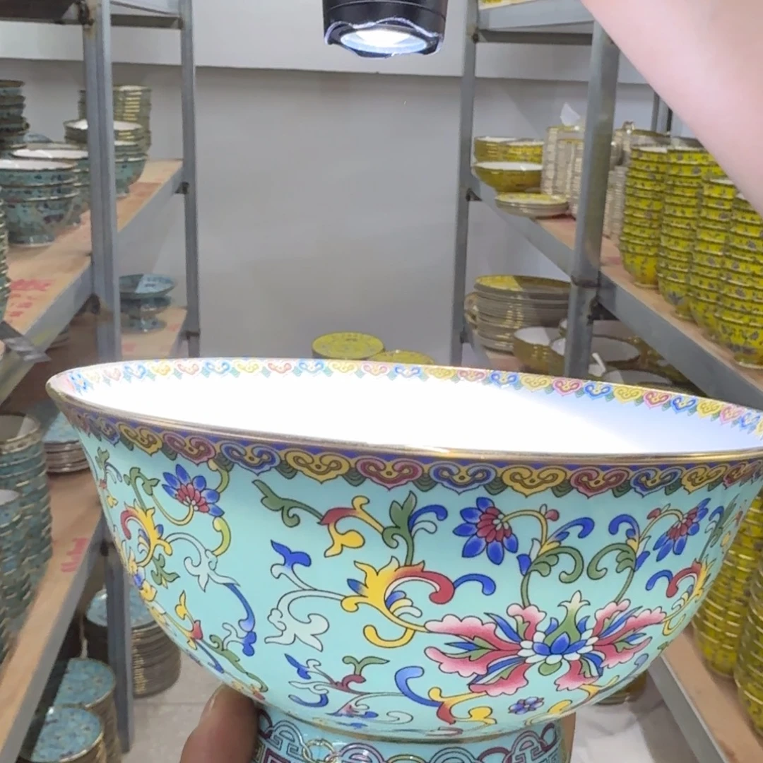 景德镇珐琅彩餐具7英寸
