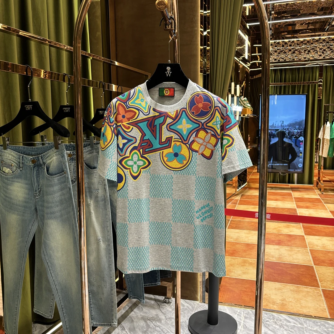 强d【新款短袖】 2025夏季新品 百搭男女同款彩印短袖25046