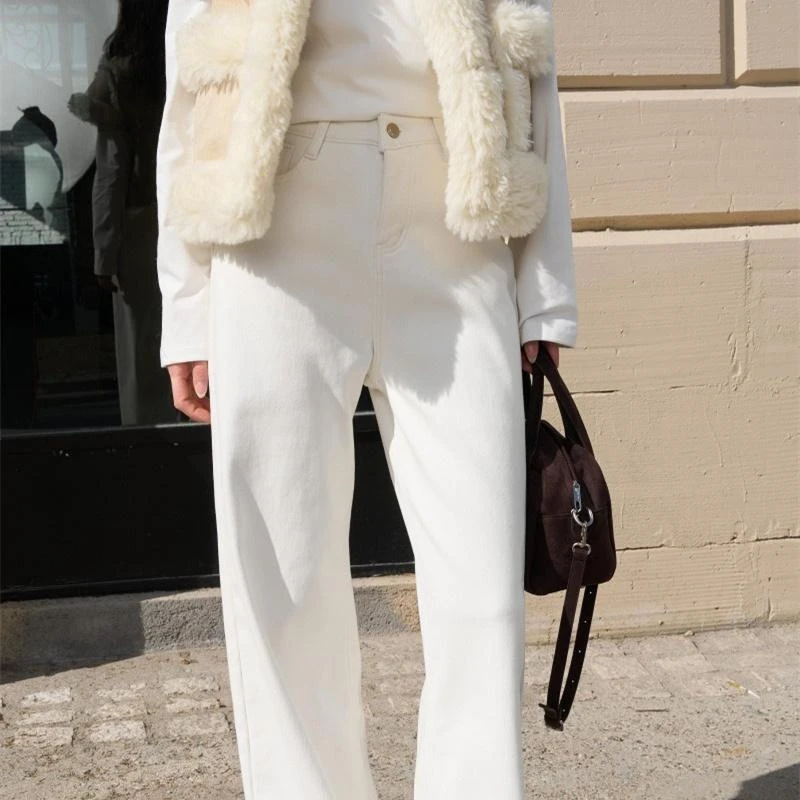 CLOUDSEASON云起白色水洗牛仔裤CKZ25006