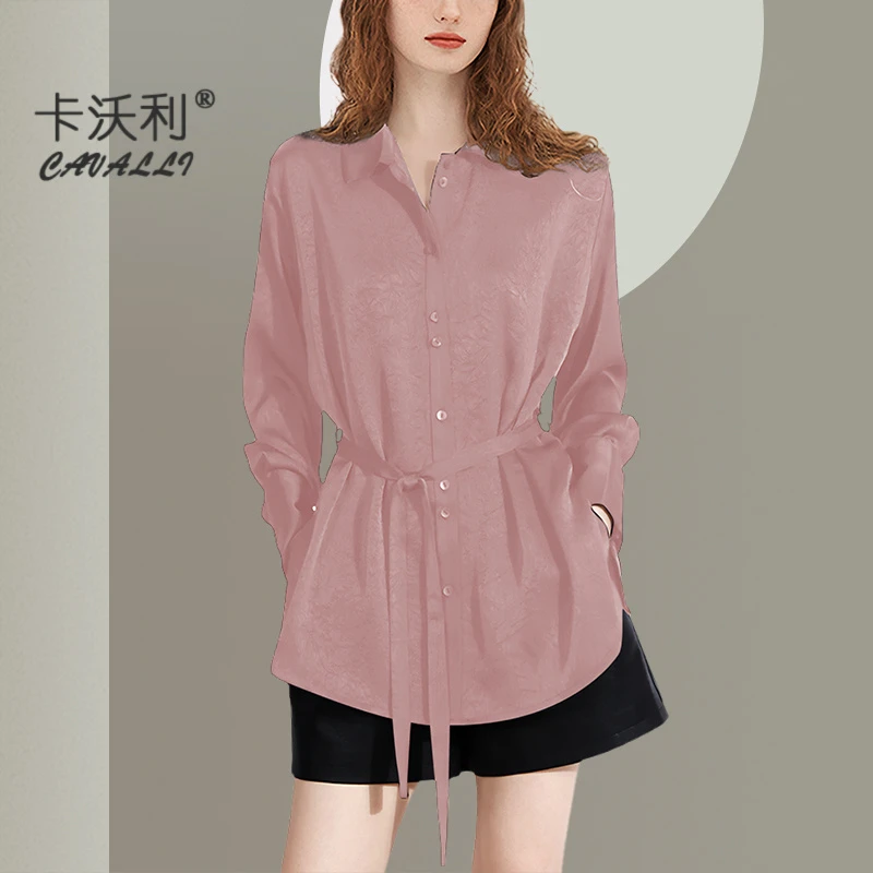 法式松弛感衬衫系带显瘦2025春秋新款洋气百搭宽松精致小众衬衣女
