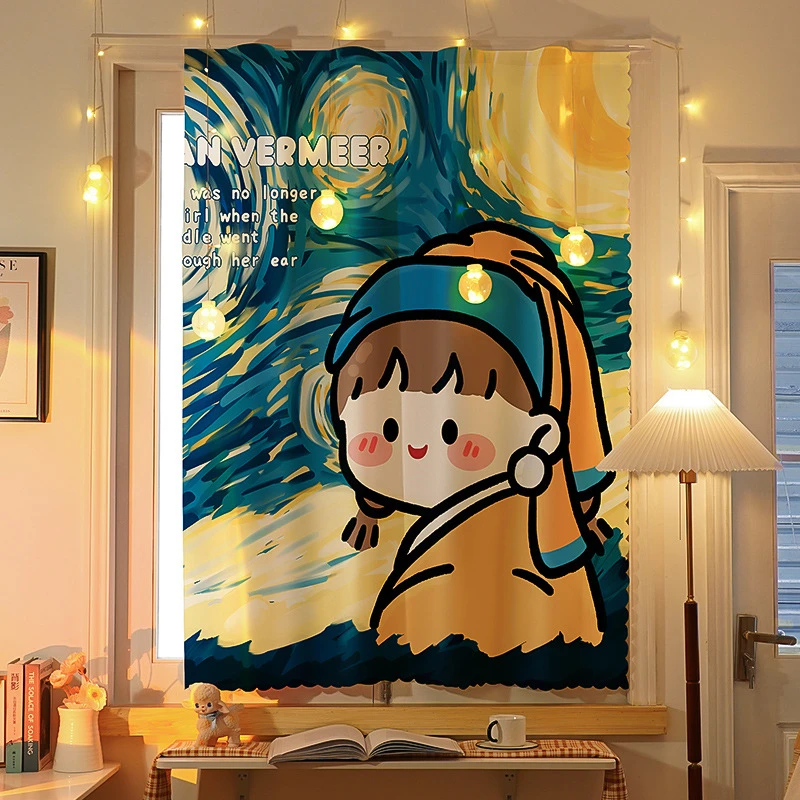 魔术贴窗帘免打孔安装卧室简易自粘式遮光布飘窗2025年新款遮阳帘