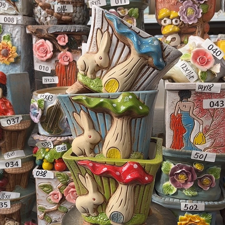 粗陶材质多肉花盆