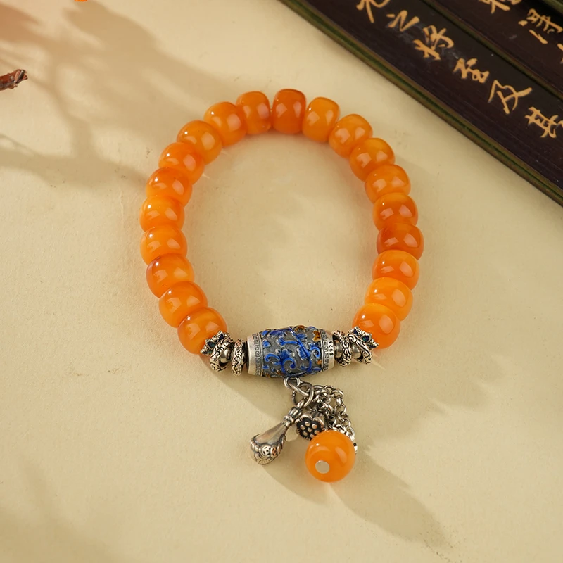 琥珀S925桶珠手串（多样性发其一）