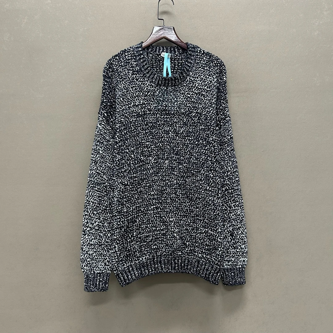 99新 LOEWE/罗意威 （pm）白黑粗织针织毛衣 XS码 ys000126