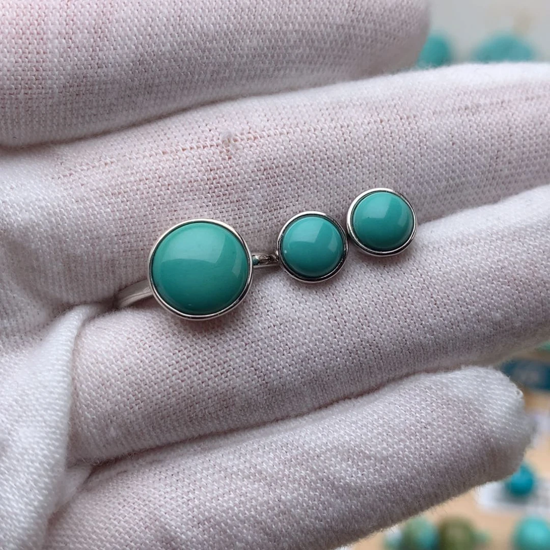 绿松石珠宝奇石银S925镶嵌