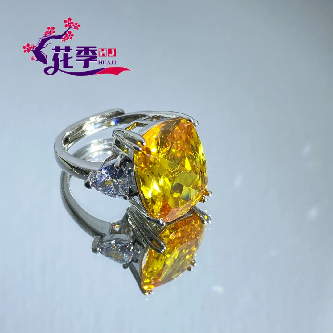 【花季】 原创高级金斯雀黄强荧光戒指G291