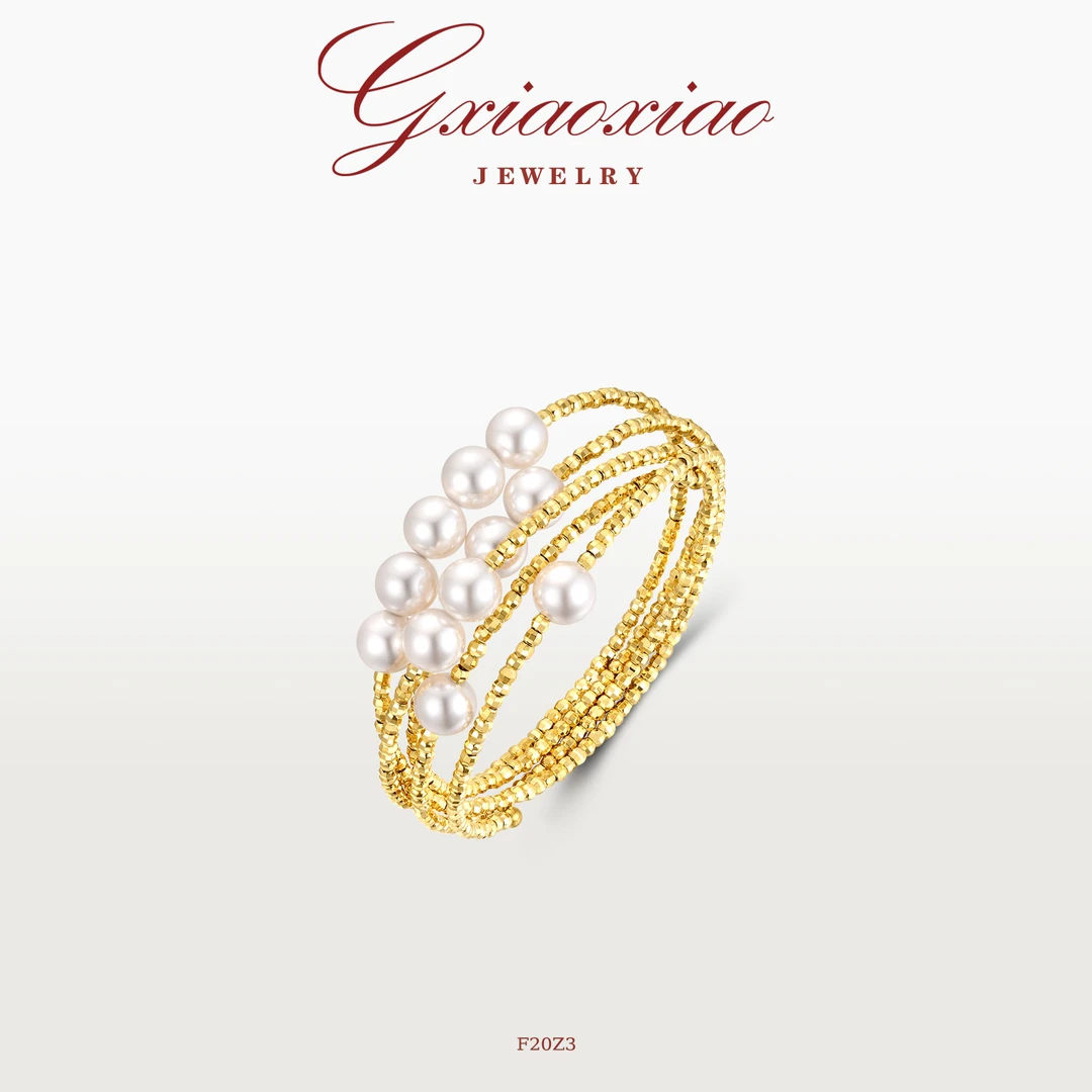 G XIAOXIAO 镀K金 轻奢气质高级设计感多层缠绕手镯 F20Z3