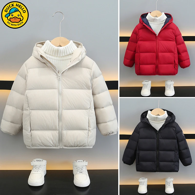 【国标白鸭绒】亲子装小黄鸭冬季面包款连帽轻薄儿童羽绒服