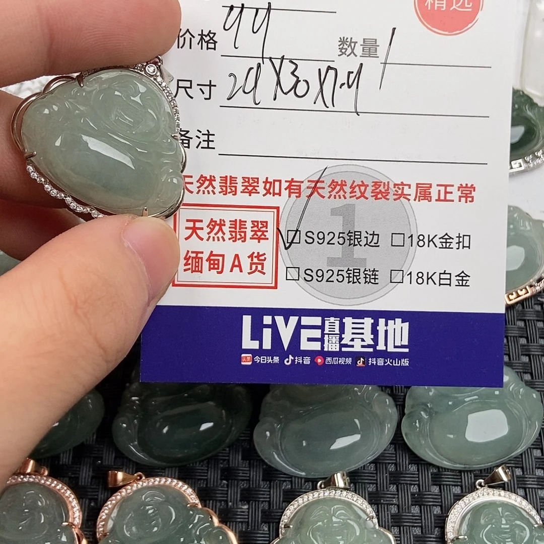 翡翠银S925镶嵌颈饰