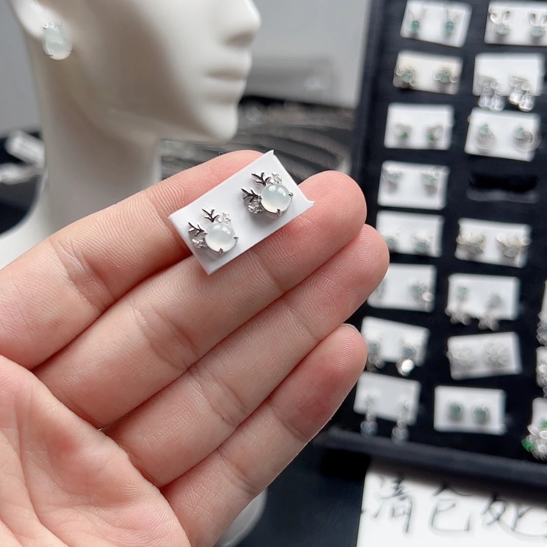 翡翠手链银S925镶嵌╮****玉天然翡翠A货