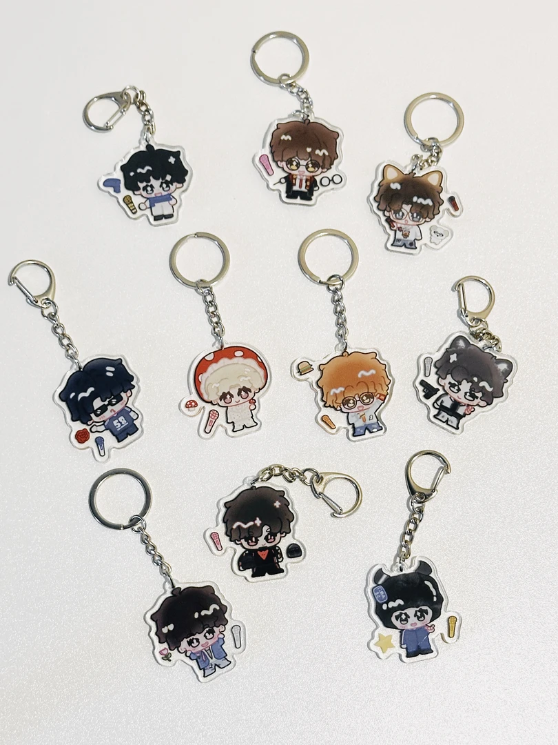 十个勤天禾伙人亚克力钥匙扣