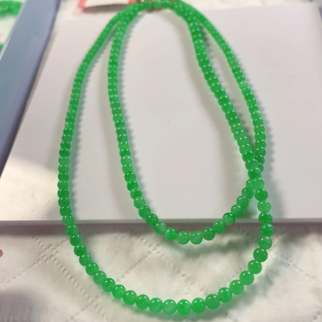 翡翠未镶嵌颈饰项链