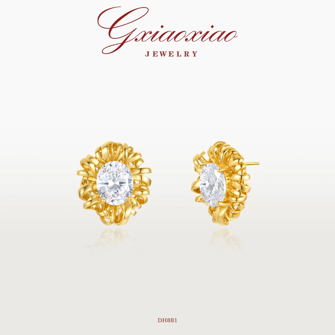 G XIAOXIAO 耳饰 【藤馥光】时尚百搭不规则缠绕耳环 DH881新年礼物