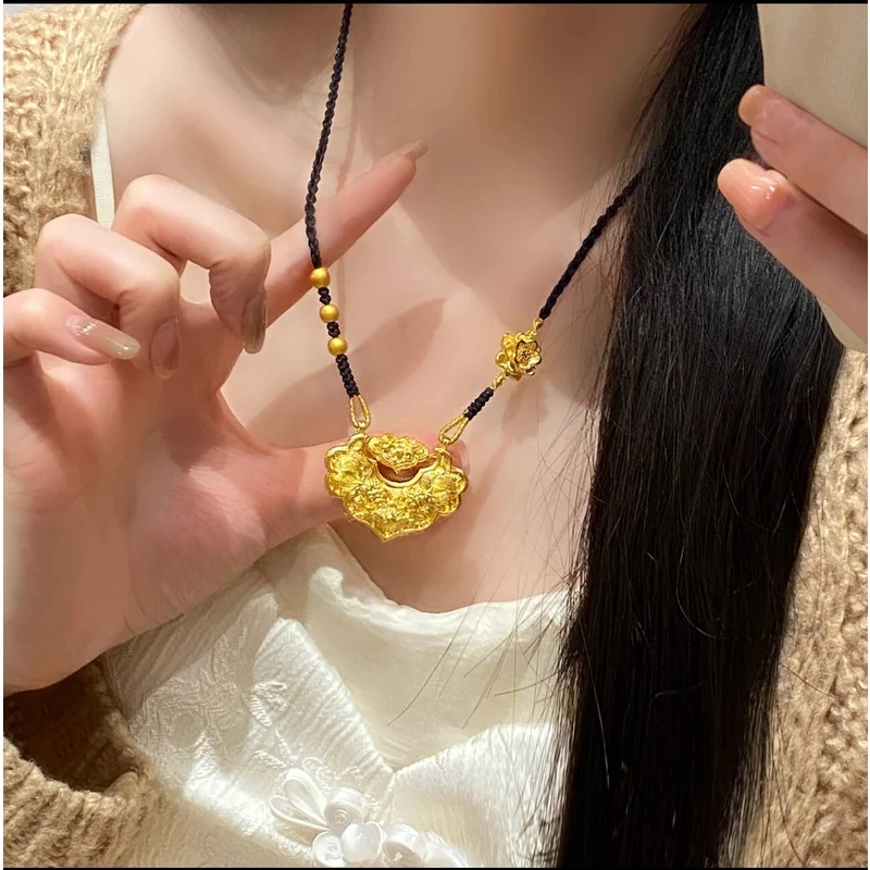 合金吊坠 吊坠双鱼锦鲤手工坠链荷花项链气质编绳吊坠女款时尚