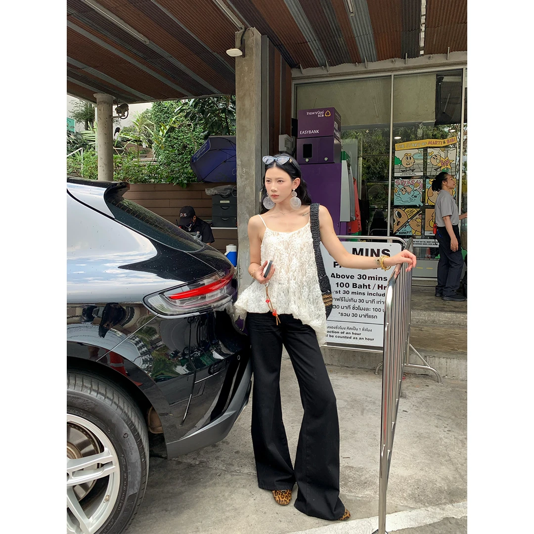 70不是七十【黑糖威士忌-夏】早春韩版中低腰直筒阔腿牛仔长裤