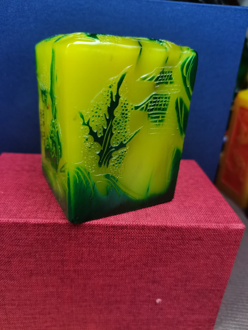 寿山石乌鸦皮印章摆件6*6*8