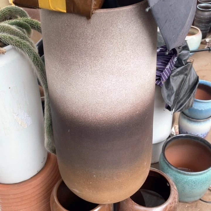 紫砂花盆2个50×20瑕……