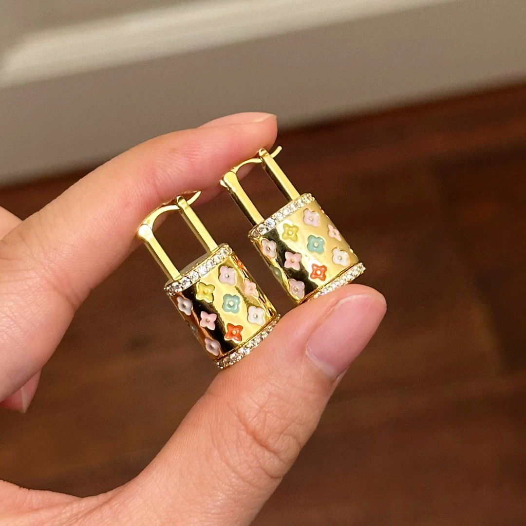 铜合金珐琅耳饰 E0539 时尚气质老花水桶包包耳环