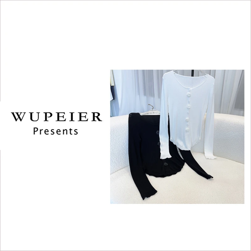 【雾面棱镜】夏季超薄防嗮长袖纯色法式毛针织衫修身百搭W0022