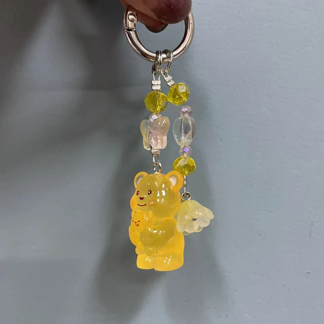 黄色抱抱熊手机坠E839