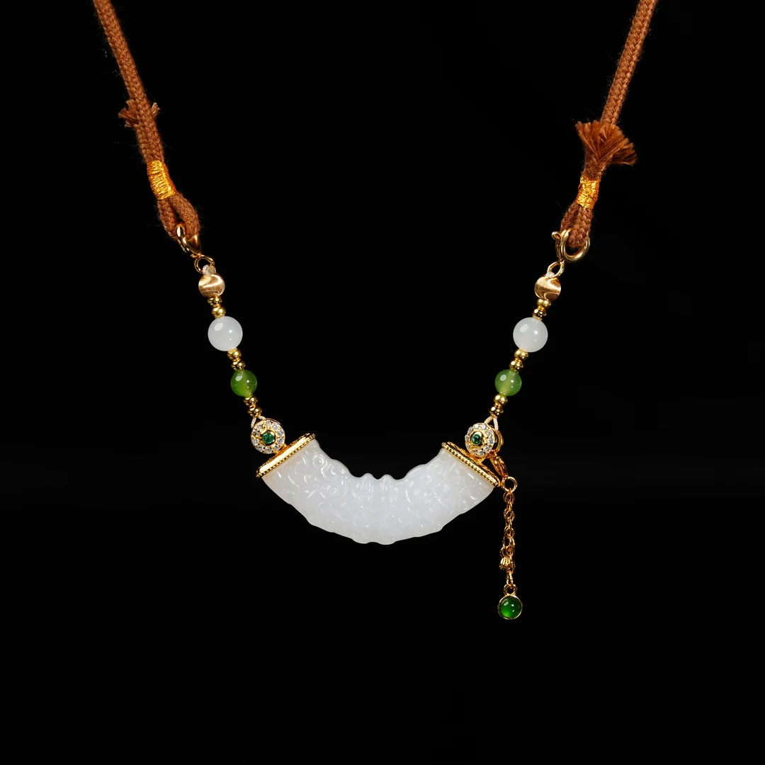 【小涵专属】S925和田玉白玉玉衡项链 多样性发一 34*10*5