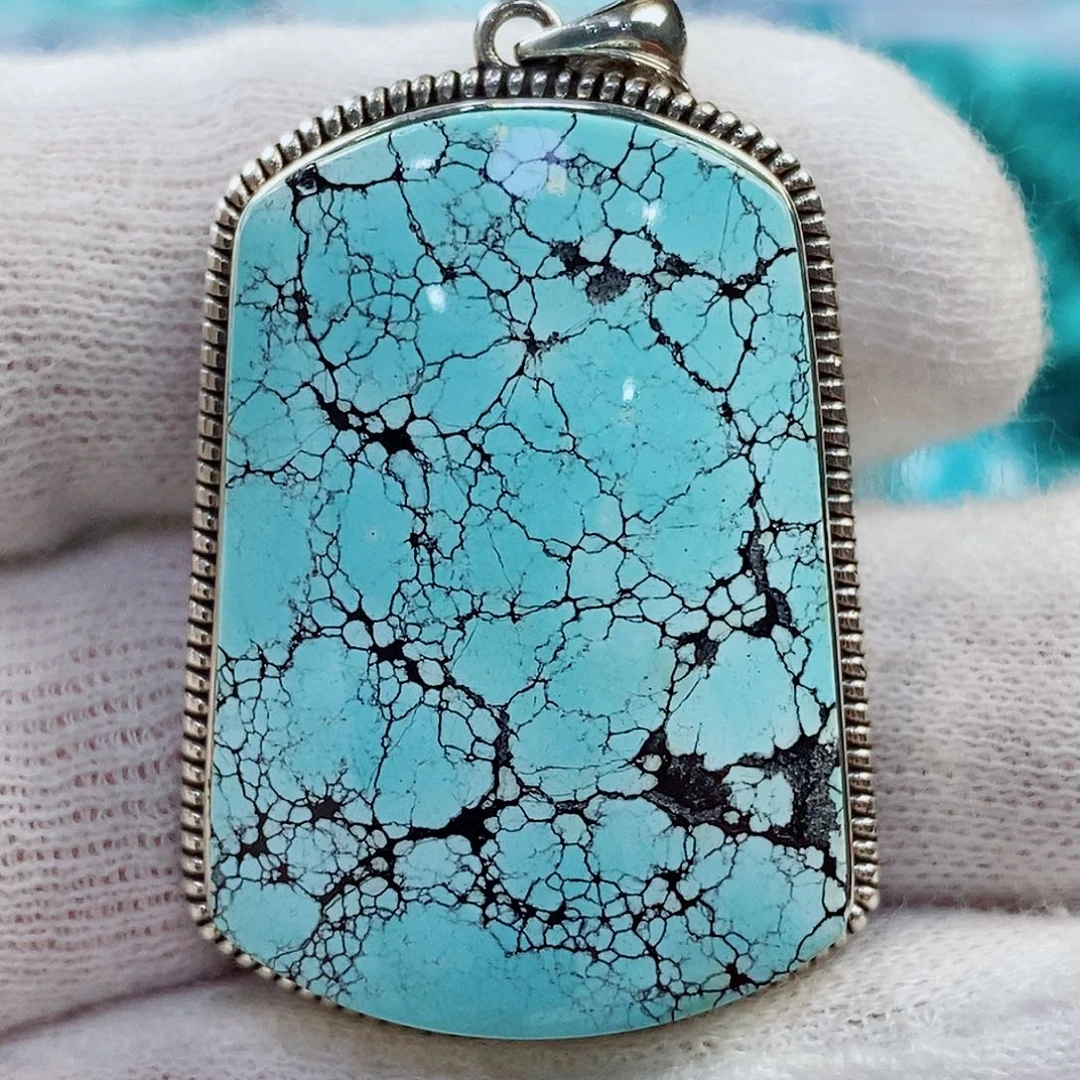 绿松石珠宝奇石银S925镶嵌